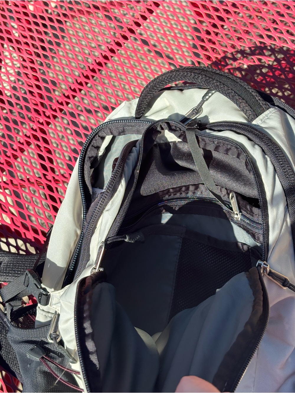 The North Face Black and White Daypack with Bungee Front - Picture 4 of 8